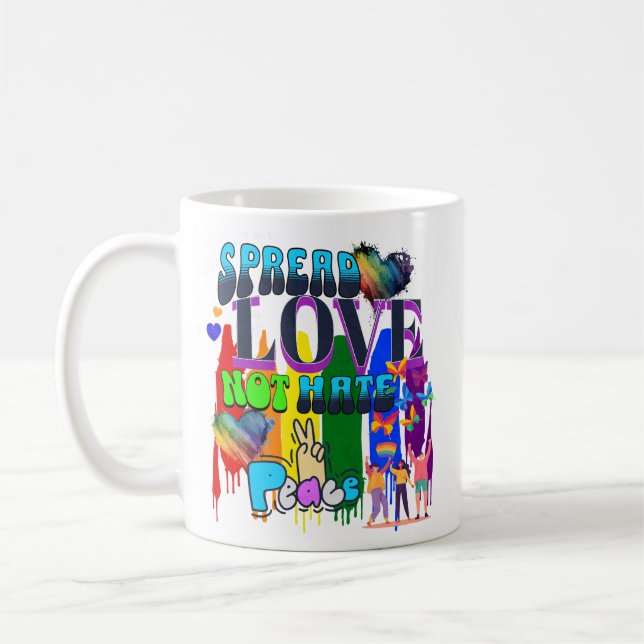 Mug Répandez l'amour, pas la haine | Fierté LGBTQI+ (Gauche)