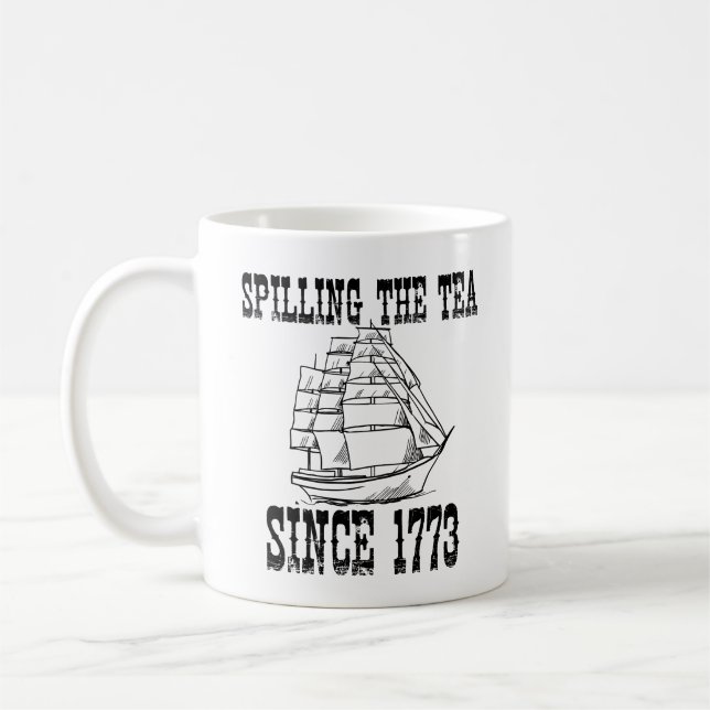 Mug Répandre le thé depuis 1773 Professeur d'histoire  (Gauche)