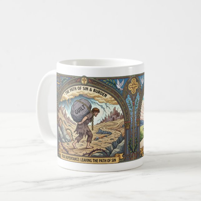 Mug Repentir : Quitter le chemin du péché - Chrétien (Devant gauche)