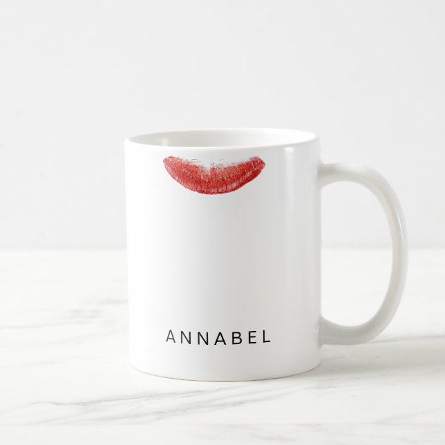 Mug Repère rouge brillant personnalisé moderne (Droite)