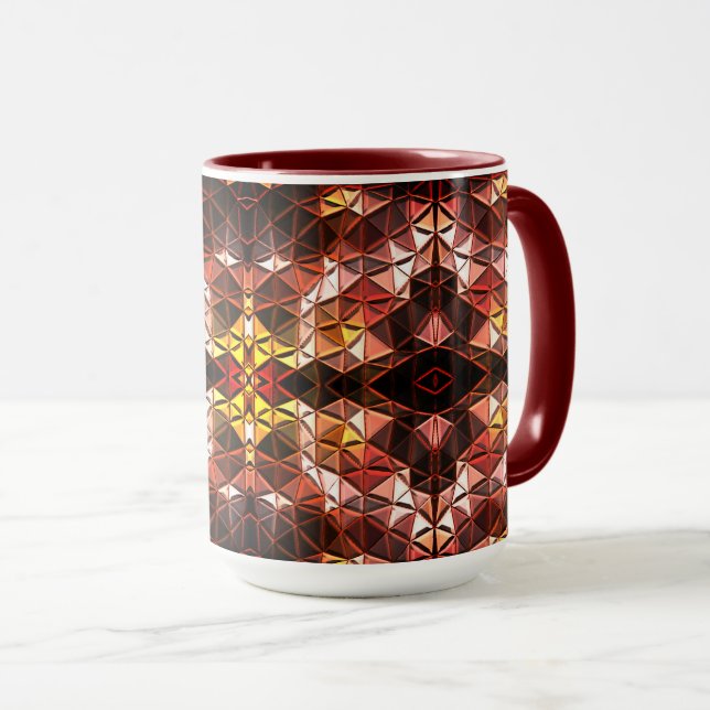 Mug Répété du triangle rouge générant des formes étran (Devant droit)