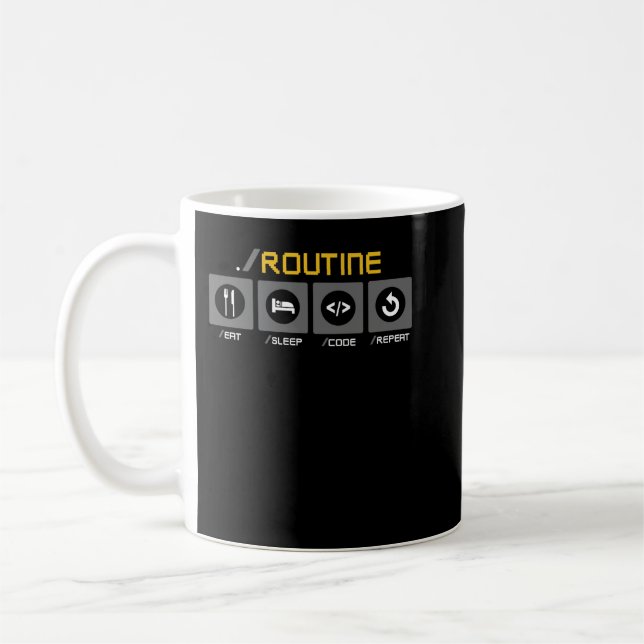 Mug Répéter le code du sommeil (Gauche)