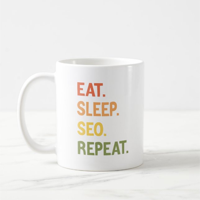 Mug Répéter le seo du sommeil (Gauche)