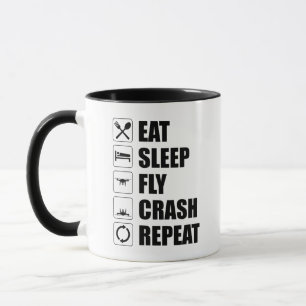 Mug Répéter l'écrasement de mouches du sommeil Pilote 