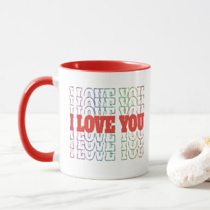Mug Répétez avec coeur "Je t'aime" Saint-Valentin