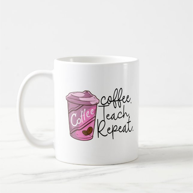 Mug Répétition de l'enseignement du café | Citation am (Gauche)