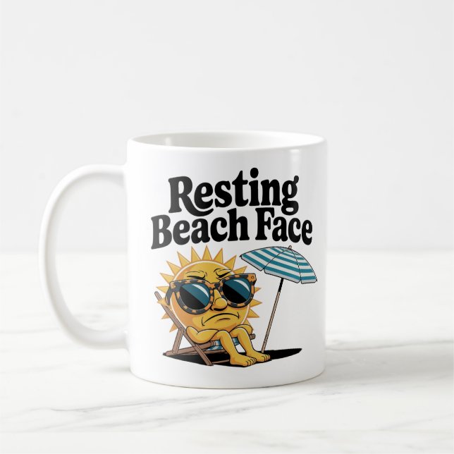 Mug Repos Plage Face Grumpy Sun Vacances (Gauche)