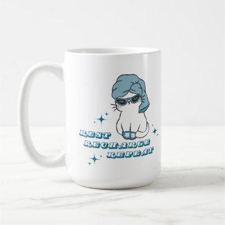 Mug Repos, Recharge, Répéter - Soins personnels et cha