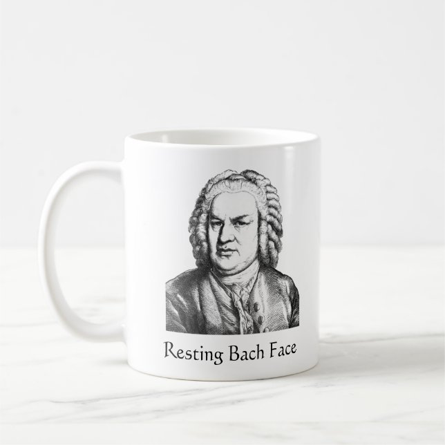 Mug Repose Bach Face Compositeur de musique classique (Gauche)