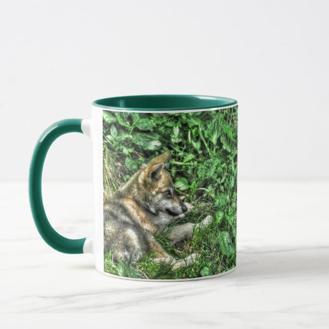 Mug Repose bébé Loup Coupe de la faune Photo (Gauche)