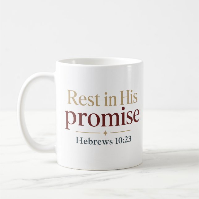 Mug Repose dans Sa Promesse Citation de l'Écriture Ins (Gauche)