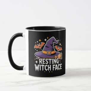 Mug Repose Sorcière Visage Scary Broomstick drôle Hall