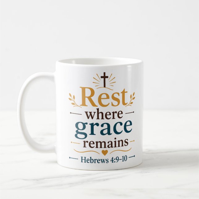 Mug Repossez où demeure la grâce Citation de l'Écritur (Gauche)
