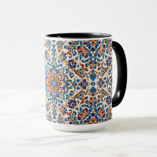 Mug Reproduction colorée Iznik persan turc peinte à la