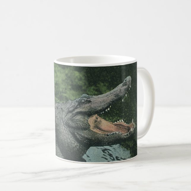 Mug Reptiles de crocodile vintage, Vie animale marine (Devant droit)
