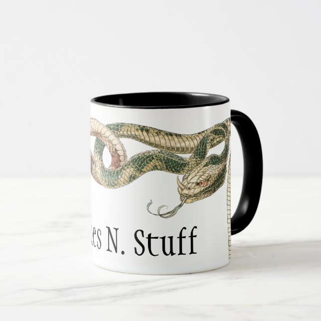 Mug Reptiles Vintage, Serpents ou Vipères Entrelacés e (Devant droit)