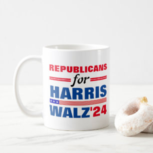 Mug Républicains pour Harris Walz Red Blue