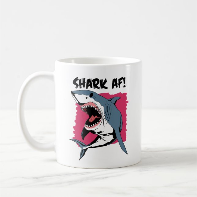 Mug Requin AF ! | Amateurs de requins Design graphique (Gauche)
