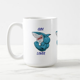 Mug Requin amateur de gym – Création drôle de requin d