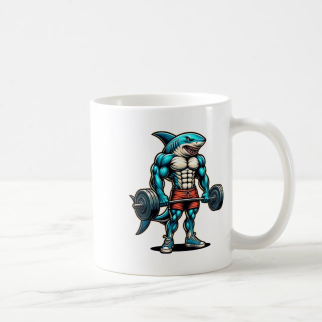 Mug Requin drôle et cool musculation bodybuilder muscl (Droite)
