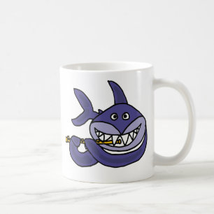 Mug Requin drôle jouant la bande dessinée de cannelu