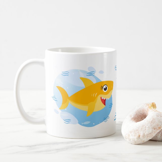 Mug Requin grand-mère - Jaune (Avec donut)