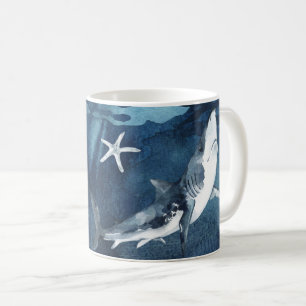 Mug Requin gris et blanc dans l'Océan bleu