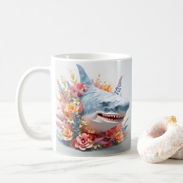 Mug Requin imprimé 3D Océan (Avec donut)