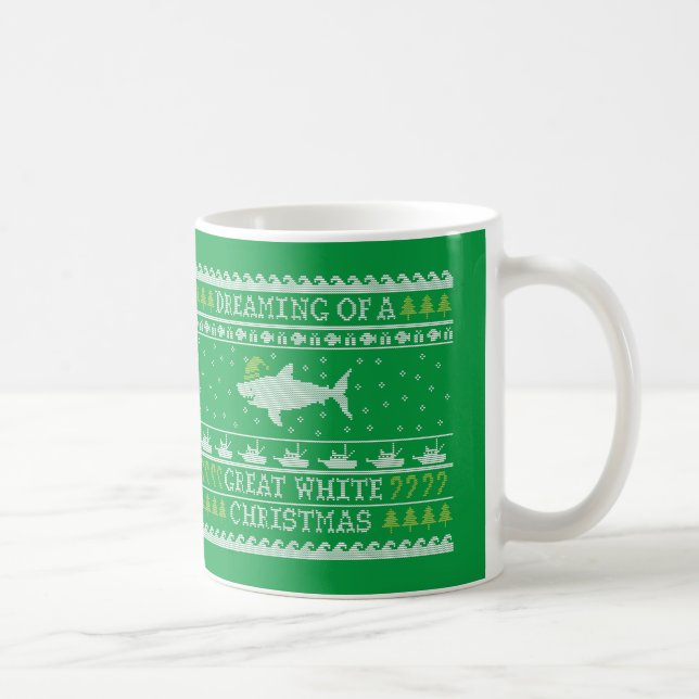 Mug Requin moche - Grand blanc de Noël vert (Droite)