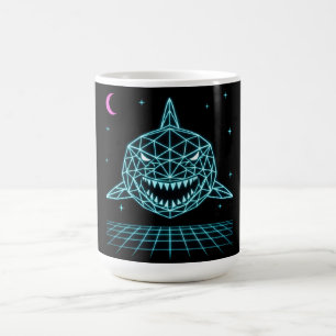 Mug Requin Néon Synthwave - Prédateur Océanique Rétro