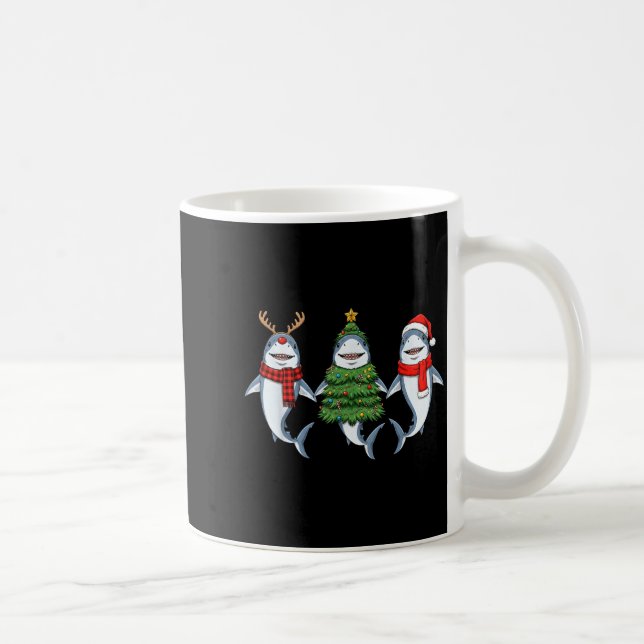Mug Requin Noël Rétro Père Noël Renne  (Droite)