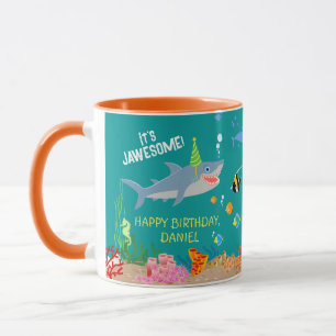 Mug Requin souriant sous la mer garçon fête d'annivers
