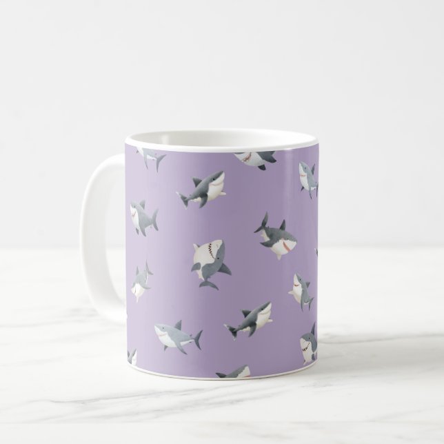 Mug Requins à l'aquarelle jetés sur fond violet clair (Devant gauche)