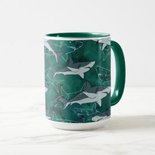 Mug Requins, marine, mer, poisson, prédateur, animal,