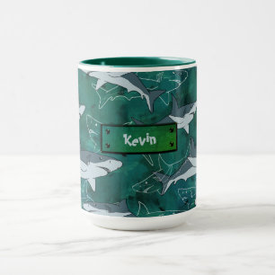 Mug Requins, marine, mer, poisson, prédateur, animal, 