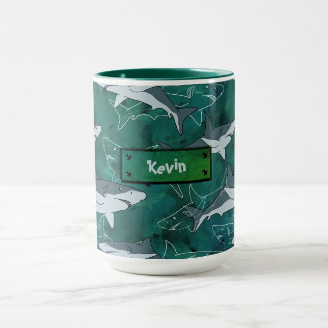 Mug Requins, marine, mer, poisson, prédateur, animal,  (Centre)