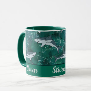 Mug Requins, marine, mer, poisson, prédateur, animal,