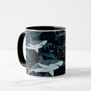 Mug Requins, marins, mer, poisson, prédateur, animal, 