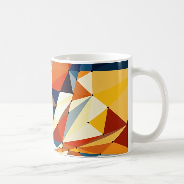 Mug Réseau de triangles multicolores (Droite)