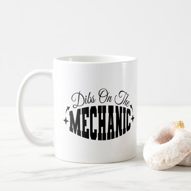 Mug Réservation pour le mécanicien Femme de mécanicien (Avec donut)