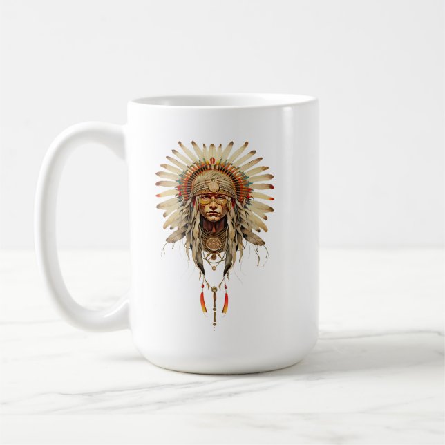 Mug Réserve indienne amérindienne plume tribu (Gauche)