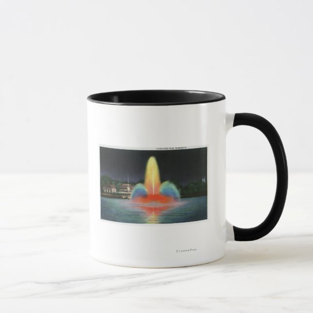 Mug Réservoir Highland Park illuminé la nuit (Droite)