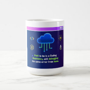 Mug Résidence de codage drôle, Hacker néon Synthwave R