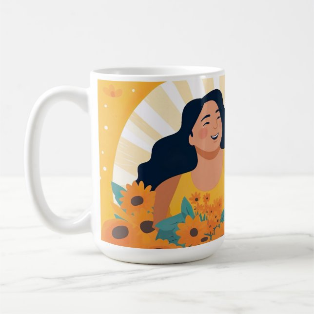 Mug Résilience florissante et joie, Femme et chien Sec (Gauche)