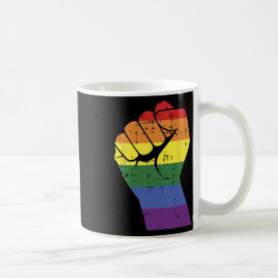 Mug Résiste Poing Retro Arc-En-Ciel Main Gay Lgbt Prid