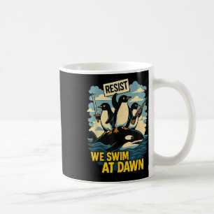 Mug Résister à l'activisme des pingouins Design graphi