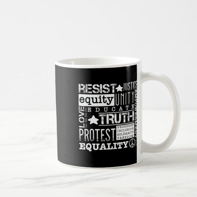 Mug Résister à l'injustice politique Liberté Vérité n' (Droite)