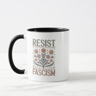 Mug Résister au fascisme Floral Transgenre LGBTQ Anti-