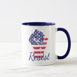 Mug Résistez à la boue anti-Trump du drapeau américain