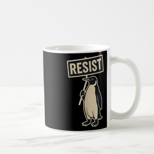 Mug Résistez À La Manifestation De Pingouin Contre Les (Droite)